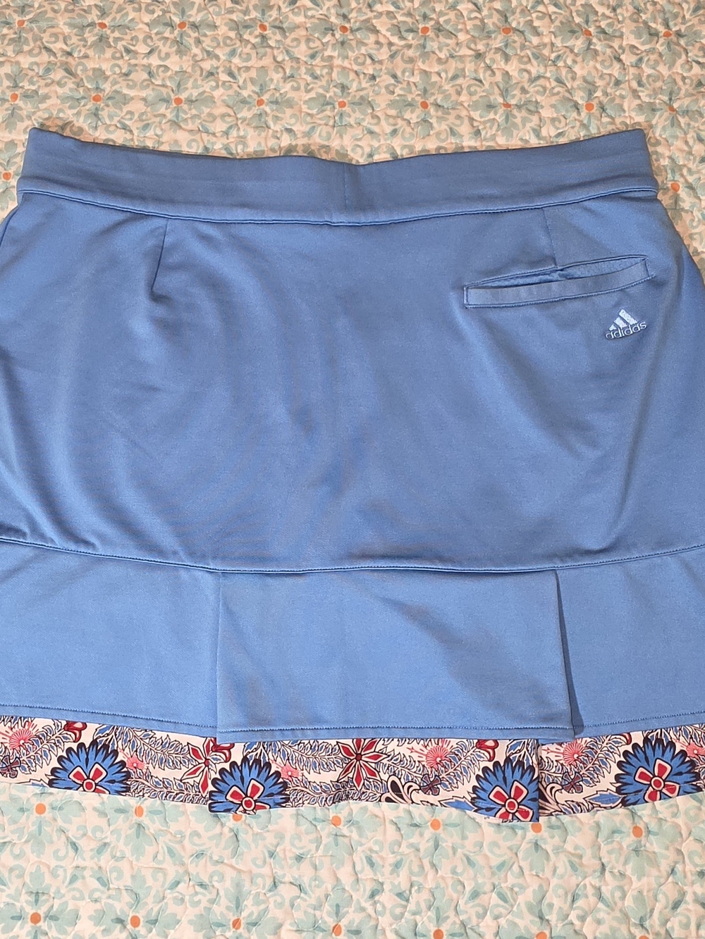adidas Sky Blue Tennis Skort with Subtle Pleat